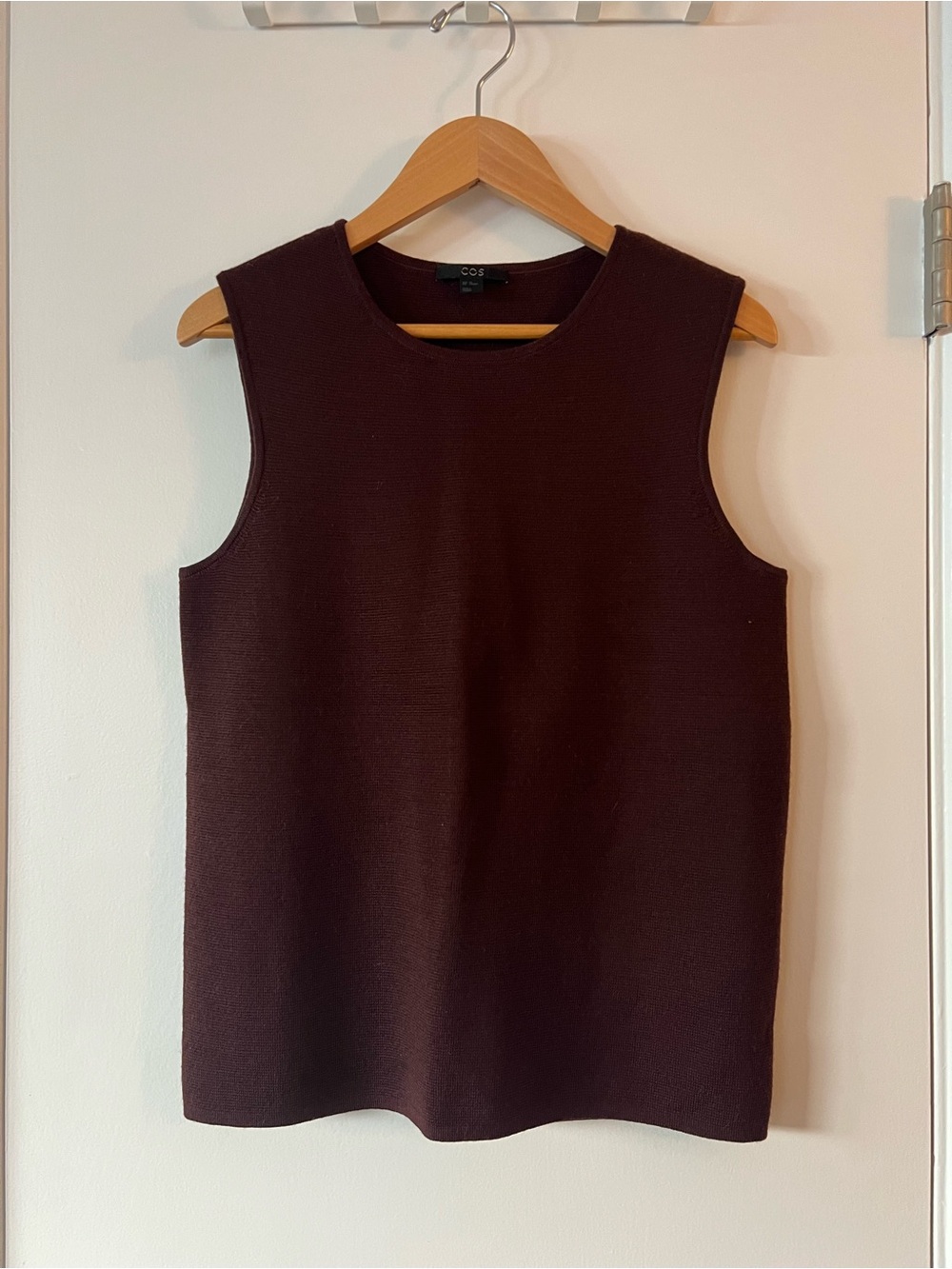 COS Sleeveless Knit Tank in Deep Burgundy
